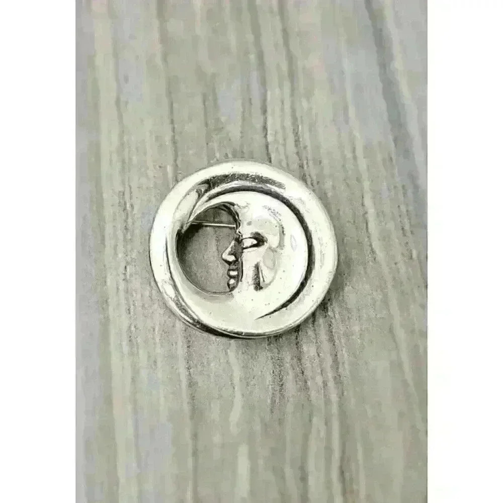 Kieselstein Cord Sterling Silver Moon Brooch Pin